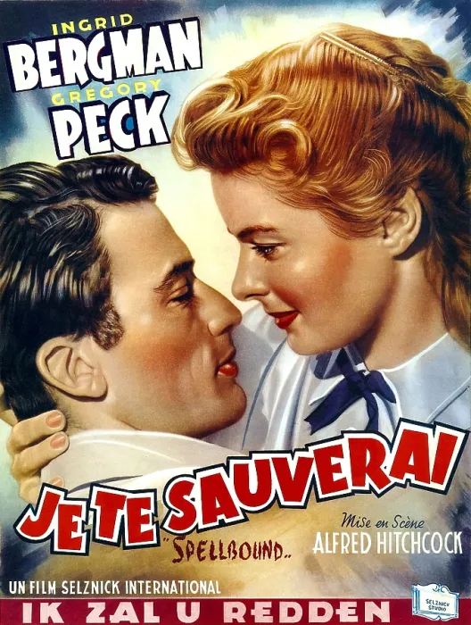 Framed Print : SPELLBOUND, from left: Gregory Peck, Ingrid Bergman on Belgian poster art, 1945 Framed Print : SPELLBOUND, from left: Gregory Peck, Ingrid Bergman on Belgian poster art, 1945