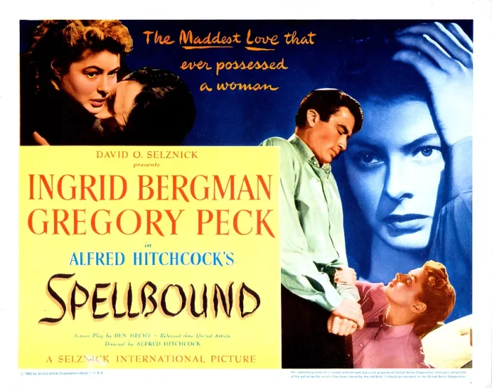 Framed Print : SPELLBOUND, US lobbycard, Ingrid Bergman, Gregory Peck, 1945