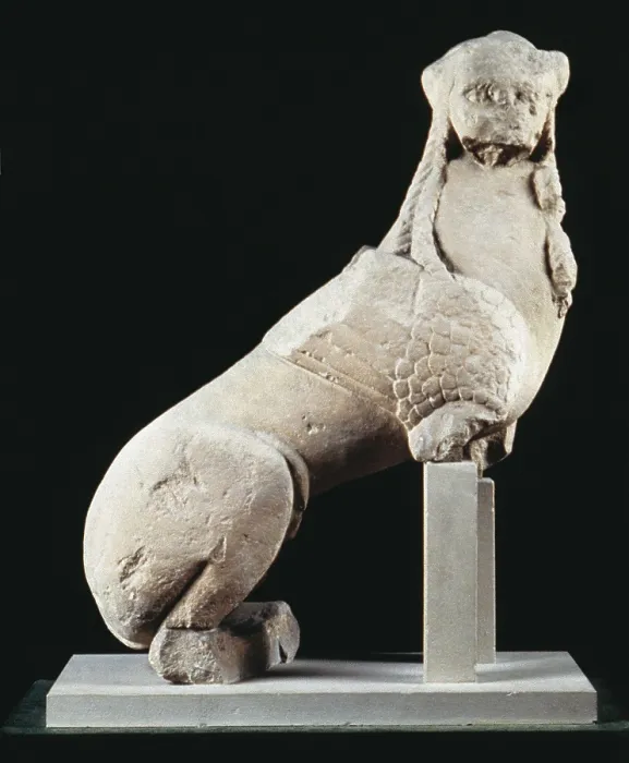 Framed Print : Sphinx from Agost. 6th c. - 5th c. BC. Iberian art. Sculpture on rock. SPAIN. Madrid. National Museum of Archaeology. Proc: SPAIN. Agost. AISA / Everett Collection**US SALES ONLY**
