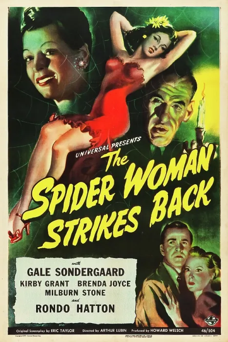 Framed Print : THE SPIDER WOMAN STRIKES BACK, Gale Sondergaard, Rondo Hatton (top), Kirby Grant, Brenda Joyce (bottom), 1946