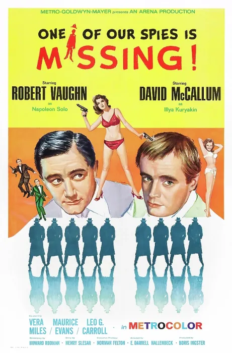 Framed Print : ONE OF OUR SPIES IS MISSING, US poster art, from left: Robert Vaughn, David McCallum, 1966