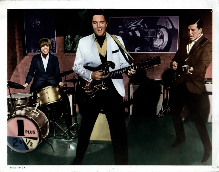 Framed Print : SPINOUT, (originally titled CALIFORNIA HOLIDAY), from left, Deborah Walley, Elvis Presley, Jimmy Hawkins, 1966