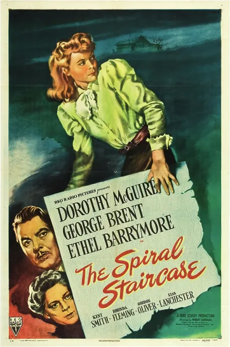 Framed Print : THE SPIRAL STAIRCASE, top: Dorothy McGuire, left from top: George Brent, Ethel Barrymore, 1945 Framed Print : THE SPIRAL STAIRCASE, top: Dorothy McGuire, left from top: George Brent, Ethel Barrymore, 1945