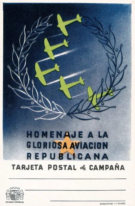 Framed Print : Spnaish Civil War (1936-1939). 'Homage to the Glorious Republican Air Force'. Military postcard. AISA / Everett Collection (22511)**US SALES ONLY**
