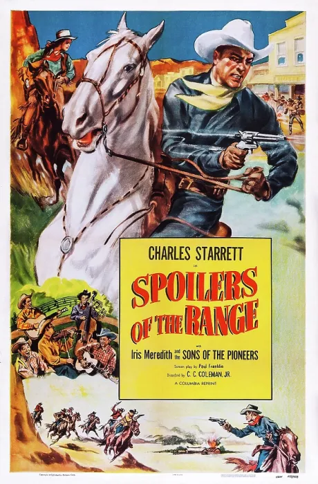 Framed Print : SPOILERS OF THE RANGE, US poster, top from left: Iris Meredith, Charles Starrett, Sons of the Pioneers (center left), 1939 Framed Print : SPOILERS OF THE RANGE, US poster, top from left: Iris Meredith, Charles Starrett, Sons of the Pioneers (center left), 1939