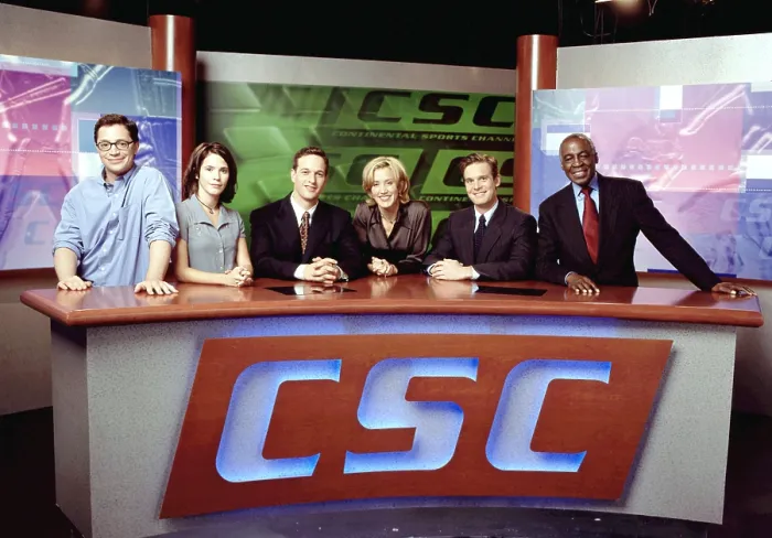 Framed Print : SPORTS NIGHT, Joshua Malina, Sabrina Lloyd, Josh Charles, Felicity Huffman, Peter Krause, Robert Guillaume, 1999-2000 Framed Print : SPORTS NIGHT, Joshua Malina, Sabrina Lloyd, Josh Charles, Felicity Huffman, Peter Krause, Robert Guillaume, 1999-2000