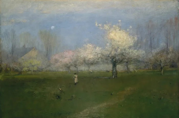 Framed Print : SPRING BLOSSOMS, MONTCLAIR, NEW JERSEY, by George Inness, 1891, American painting, oil on canvas