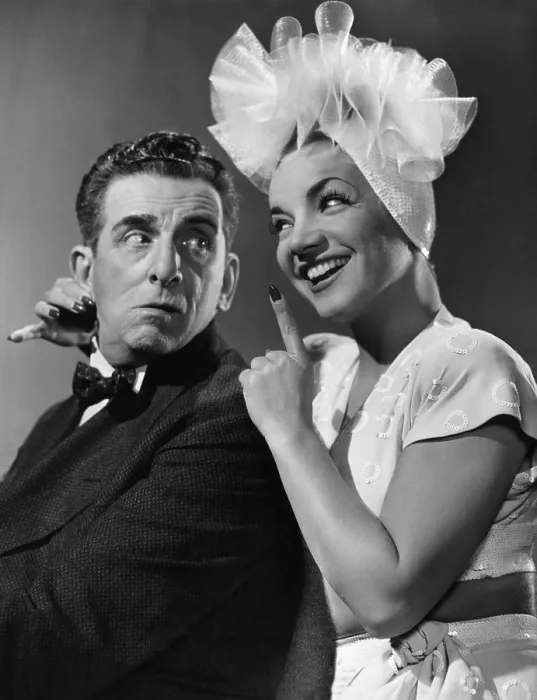 Framed Print : SPRINGTIME IN THE ROCKIES, from left, Edward Everett Horton, Carmen Miranda, 1942, 20th Century Fox, TM & Copyright  /  Courtesy: Everett Collection