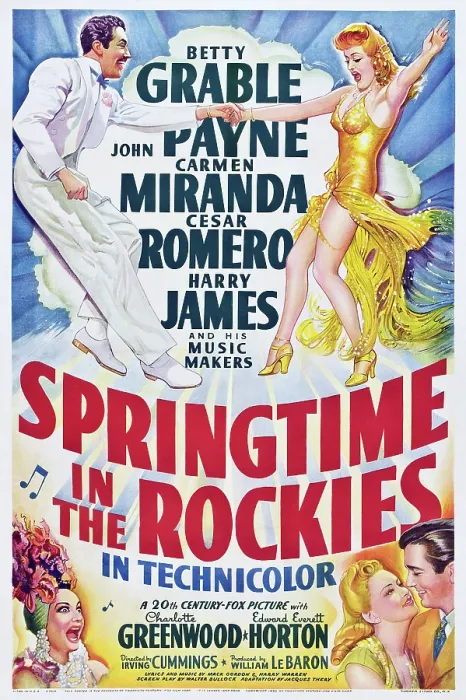 Framed Print : SPRINGTIME IN THE ROCKIES, US poster art, Cesar Romero, Betty Grable, Carmen Miranda, John Payne, 1942, TM and Copyright 20th Century-Fox Film Corp. All Rights Reserved