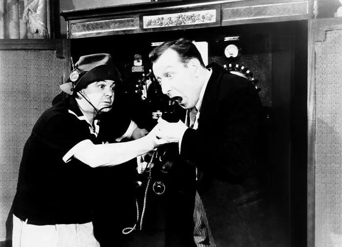 Framed Print : SPY CHASERS, from left, Leo Gorcey, Huntz Hall, 1955