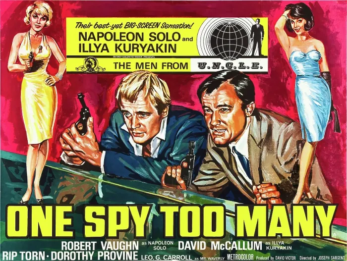 Framed Print : ONE SPY TOO MANY, l-r: David McCallum, Robert Vaughn on poster art, 1966