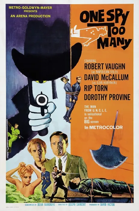 Framed Print : ONE SPY TOO MANY, bottom from left: Dorothy Provine, David McCallum, Robert Vaughn, 1966