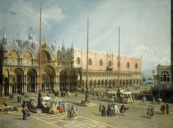 Framed Print : The Square of Saint Mark's, Venice, by Canaletto, 1742-44, Italian painting, oil on canvas Framed Print : The Square of Saint Mark's, Venice, by Canaletto, 1742-44, Italian painting, oil on canvas