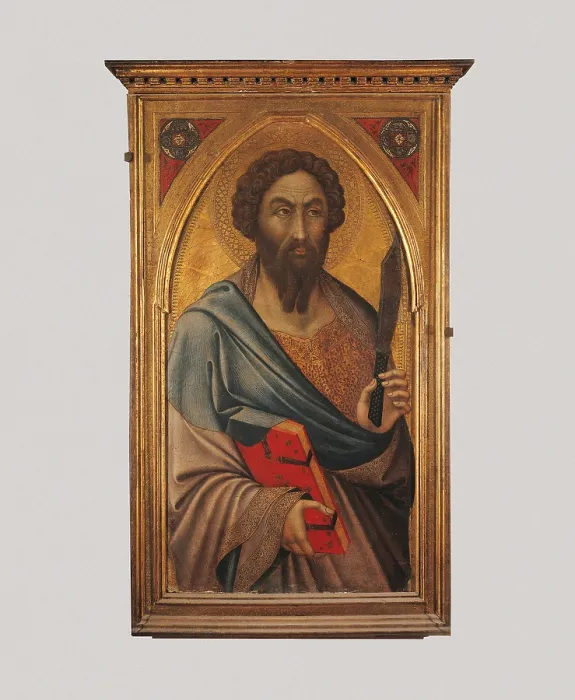 Framed Print : St Bartholomew, by Unknown Artist, 1380 - 1420 about, 14th Century - 15th century, cm 62 x 37 - Italy, Lazio, Rome, Capitoline Museums. All