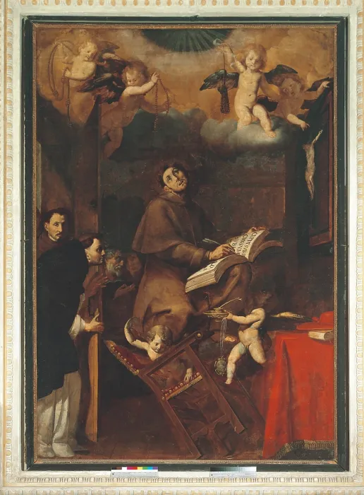 Framed Print : St Bonaventure, by Girolamo Chignoli, 1700 - 1750 about, 18th Century, canvas, - Italy, Lombardy, Milan, Santa Maria del Paradiso church. All