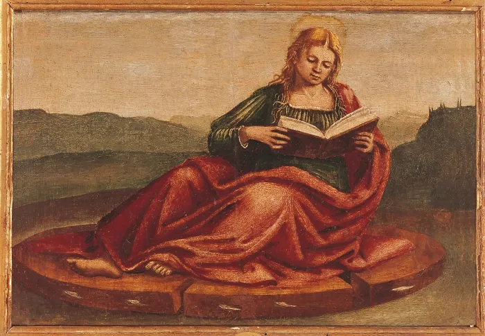 Framed Print : St Catherine of Alexandria, by Luca Signorelli, 1512 about, 16th Century, panel, cm 23 x 38 - Italy, Tuscany, Florence, Horne Museum. All Framed Print : St Catherine of Alexandria, by Luca Signorelli, 1512 about, 16th Century, panel, cm 23 x 38 - Italy, Tuscany, Florence, Horne Museum. All