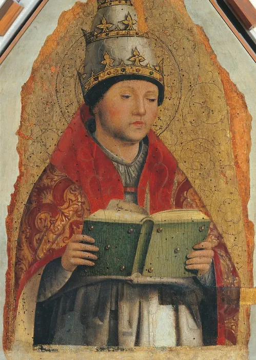 Framed Print : St. Gregory, by Antonello di Antonio known as Antonello da Messina, 15th Century, 1472 -1473 about, panel transferred to canvas, cm 46, 5 x 35, 5 - Italy, Sicily, Palermo Framed Print : St. Gregory, by Antonello di Antonio known as Antonello da Messina, 15th Century, 1472 -1473 about, panel transferred to canvas, cm 46, 5 x 35, 5 - Italy, Sicily, Palermo