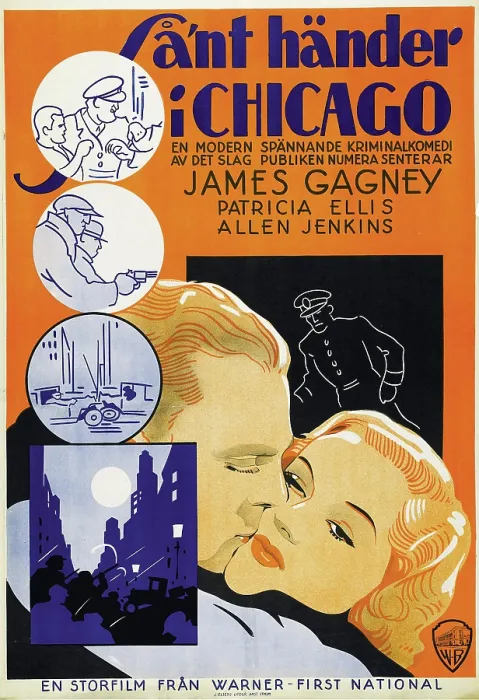 Framed Print : THE ST. LOUIS KID, (aka SA'NT HANDER I CHICAGO), Swedish poster art, from left: James Cagney, Patricia Ellis, 1934