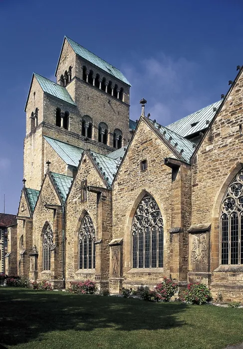 Framed Print : St. Mary's Cathedral in Hildesheim. 11th c. GERMANY. LOWER SAXONY. Hildesheim. Gothic chapels (14th c.) at the south-east side. Gothic art. ; Romanesque art Framed Print : St. Mary's Cathedral in Hildesheim. 11th c. GERMANY. LOWER SAXONY. Hildesheim. Gothic chapels (14th c.) at the south-east side. Gothic art. ; Romanesque art