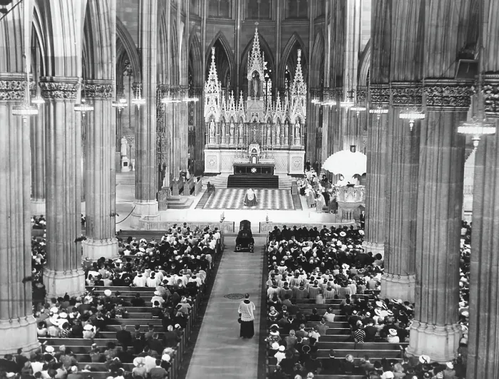 Framed Print : St. Patrick's Cathedral, New York City, during the memorial funeral services for Patrick Cardinal Hayes, September 5, 1938. Courtesy: CSU Archives / Everett Collection