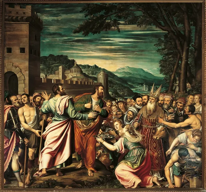 Framed Print : St Paul and St Barnabas in Listri, by Simone Peterzano, 1572 - 1573, 16th Century, - Italy, Lombardy, Milan, San Barnaba church. All
