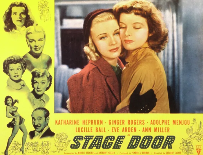 Framed Print : STAGE DOOR, Ginger Rogers, Katharine Hepburn, 1937
