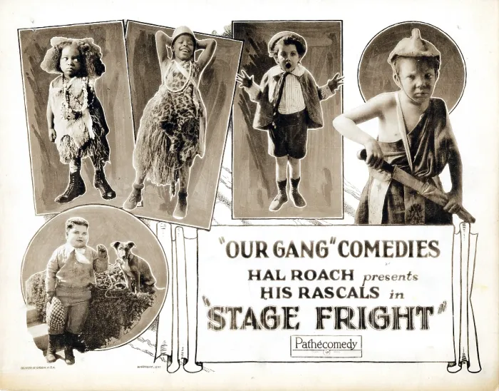 Framed Print : STAGE FRIGHT, title card, top, from left: Allen Farina Hoskins, Ernest Morrison, Jackie Condon, Mickey Daniels, bottom: Joe Cobb, 1923