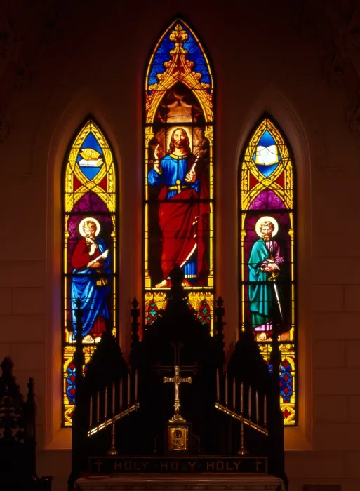 Framed Print : Stained Glass. Church of the Holy Cross, Stateburg, SC, ca. 1851