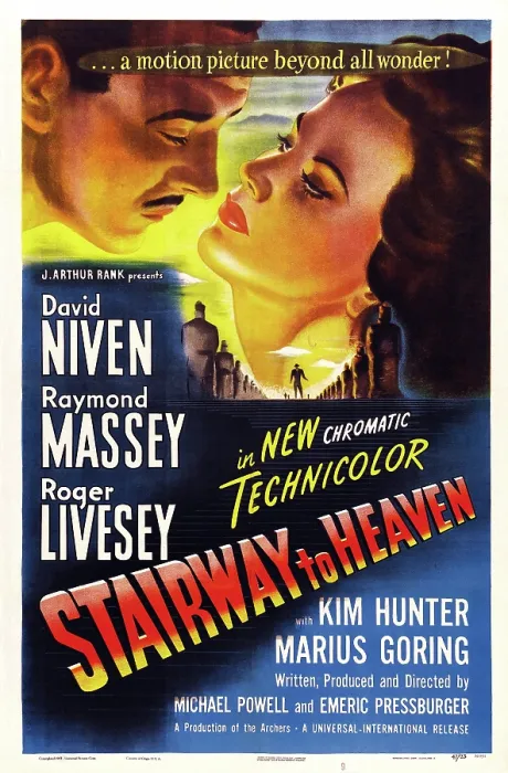 Framed Print : STAIRWAY TO HEAVEN, (aka A MATTER OF LIFE AND DEATH), US poster art, from left: David Niven, Kim Hunter, 1946