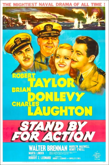 Framed Print : STAND BY FOR ACTION, US poster, Robert Taylor, Charles Laughton, Marilyn Maxwell, Brian Donlevy, 1942