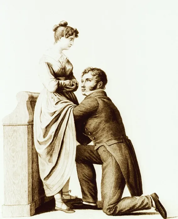 Framed Print : Standing obstetrical examination as illustrated in the 1822 medical classic Nouvelles Demonstrations D'ACCOUCHEMENS (DEMONSTRATION OF NEW OBSTETRICS)