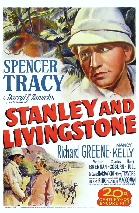 Framed Print : STANLEY AND LIVINGSTONE, poster art, top: Spencer Tracy, bottom l-r: Spencer Tracy, Sir Cedric Hardwicke, 1939, TM and Copyright 20th Century Fox Film Corp