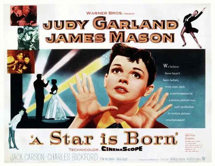 Framed Print : A STAR IS BORN, center: Judy Garland on poster art, 1954 Framed Print : A STAR IS BORN, center: Judy Garland on poster art, 1954