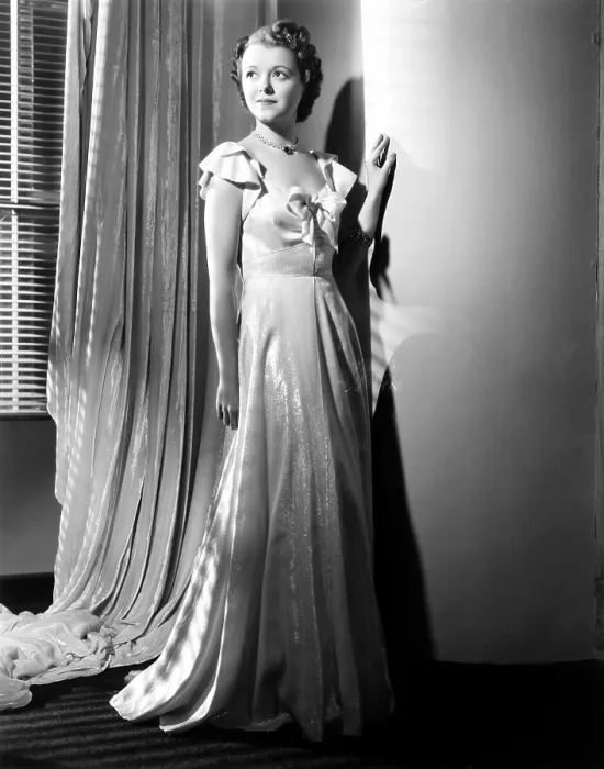 Framed Print : A STAR IS BORN, Janet Gaynor, in a gown by Omar Kiam, 1937