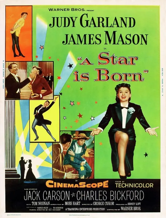 Framed Print : A STAR IS BORN, US poster art, Judy Garland (right and in collage), 1954