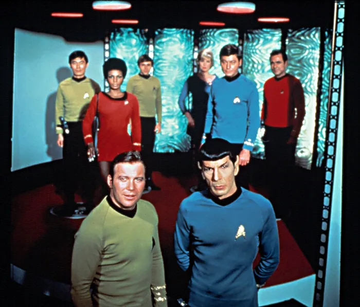 Framed Print : STAR TREK, 1966-1969, second season cast shot, on the transporter