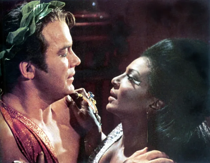 Framed Print : STAR TREK, William Shatner, Nichelle Nichols, Season 3, Episode 67, Plato's Stepchildren. The first interracial kiss on TV, November 22, 1968