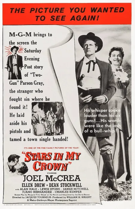 Framed Print : STARS IN MY CROWN, US poster, right from left: Joel McCrea, Ellen Drew, 1950