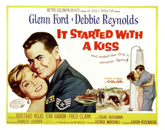 Framed Print : IT STARTED WITH A KISS, Glenn Ford, Debbie Reynolds, 1959