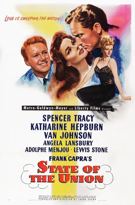 Framed Print : STATE OF THE UNION, US poster art, from left: Van Johnson, Spencer Tracy, Katharine Hepburn, Angela Lansbury, 1948