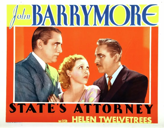 Framed Print : STATE'S ATTORNEY, lobbycard, from left: William Stage Boyd, Helen Twelvetrees, John Barrymore, 1932 Framed Print : STATE'S ATTORNEY, lobbycard, from left: William Stage Boyd, Helen Twelvetrees, John Barrymore, 1932
