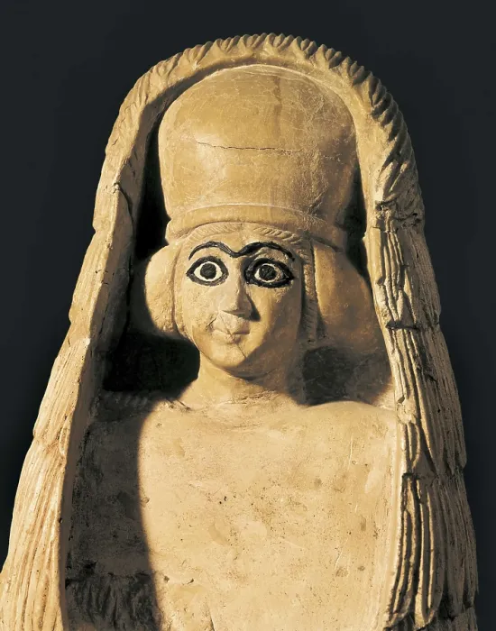 Framed Print : Statue of Ishtar. 2800 -2300 BC. Alabaster. From the Ushtar Temple in Mari. Assyrian art. Sculpture. SYRIA. Damascus. National Museum in Belgrade