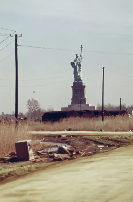 Framed Print : Statue of Liberty seen from the dump in New Jersey that will become Liberty State Park that opened June 14 1976 Framed Print : Statue of Liberty seen from the dump in New Jersey that will become Liberty State Park that opened June 14 1976