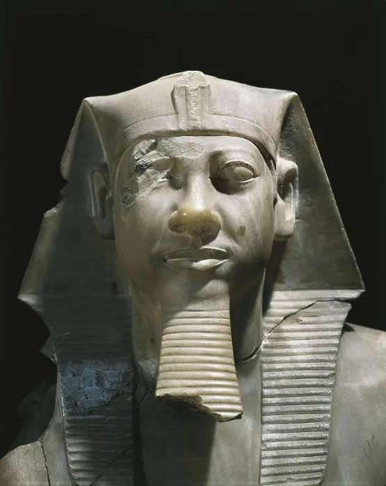Framed Print : Statue of Menkaure. 2490 - 2472 BC. Detail. Egyptian art. Old Kingdom. Sculpture on rock. EGYPT. Cairo. Egyptian Museum. Proc: EGYPT. Giza