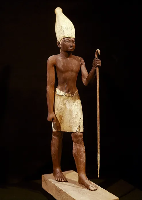 Framed Print : Statue of Sesostris I. 1971 -1928 BC. The Pharaoh appears here with a White Crown from the Upper Egypt. Painted cedarwood. Egyptian art. Middle Kingdom. Sculpture on wood. EGYPT Framed Print : Statue of Sesostris I. 1971 -1928 BC. The Pharaoh appears here with a White Crown from the Upper Egypt. Painted cedarwood. Egyptian art. Middle Kingdom. Sculpture on wood. EGYPT