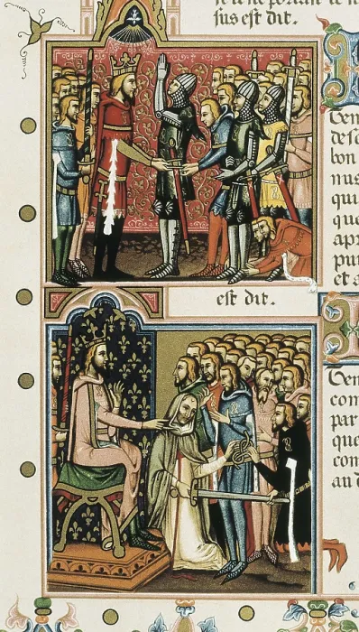 Framed Print : Statute of the Order of the Holy Spirit. Rules for the investiture of knights. Gothic art. Miniature Painting. AISA / Everett Collection**US SALES ONLY** Framed Print : Statute of the Order of the Holy Spirit. Rules for the investiture of knights. Gothic art. Miniature Painting. AISA / Everett Collection**US SALES ONLY**