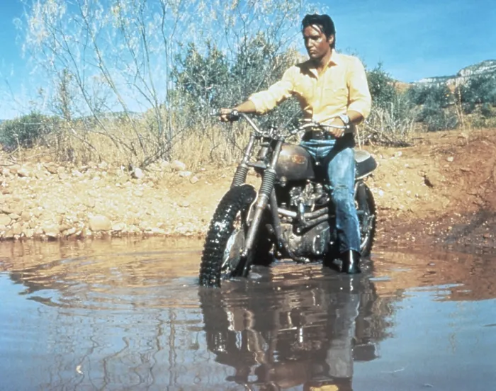 Framed Print : STAY AWAY, JOE, Elvis Presley, on a motorcycle, 1968 Framed Print : STAY AWAY, JOE, Elvis Presley, on a motorcycle, 1968