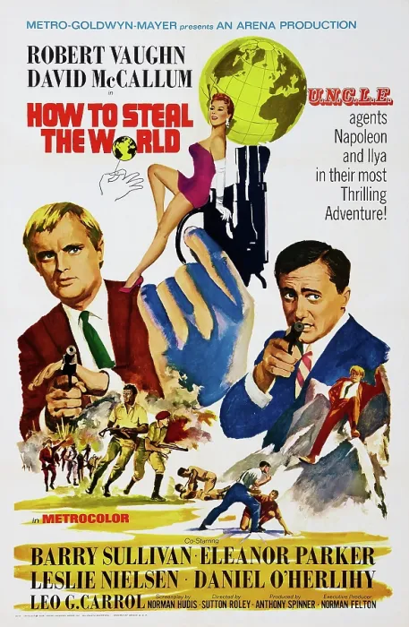 Framed Print : HOW TO STEAL THE WORLD, US poster art, top left: David McCallum; top right: Robert Vaughn, 1968