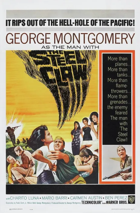 Framed Print : THE STEEL CLAW, US poster, George Montgomery (bottom right), 1961 Framed Print : THE STEEL CLAW, US poster, George Montgomery (bottom right), 1961
