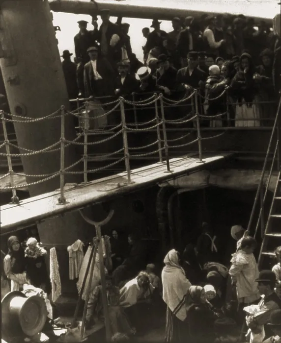 Framed Print : THE STEERAGE, 1907, immigrants on steerage deck of ship arriving in New York, 1907. Photogravure by Alfred Stieglitz (1864-1946), published in CAMERA WORK, 1911